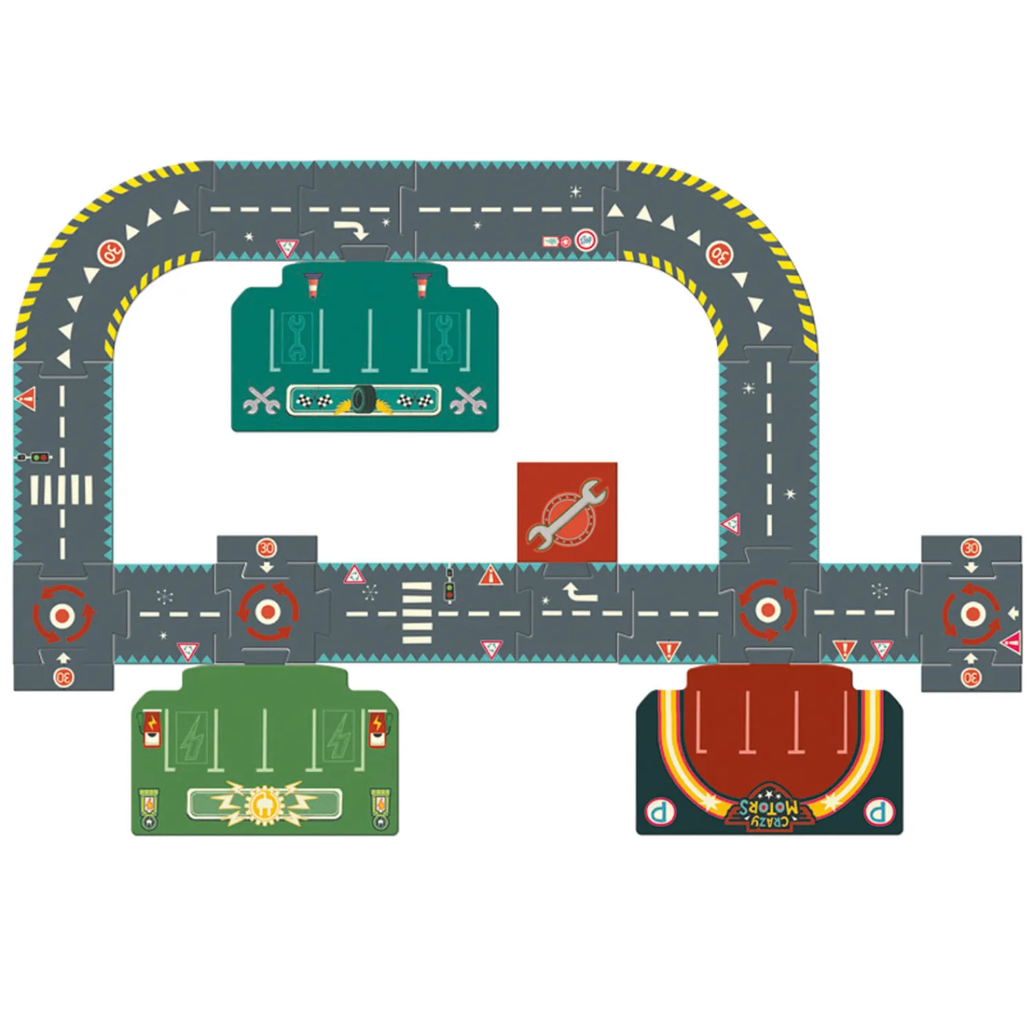 Djeco Stadcircuit Vloerpuzzel, 24st. Hot