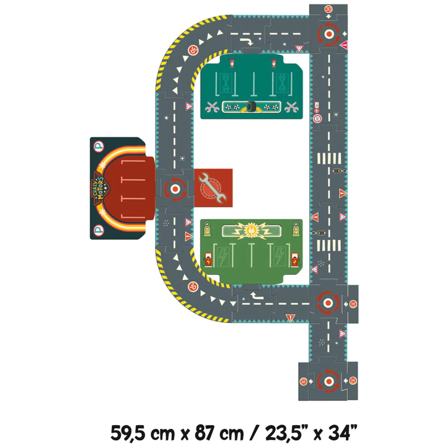 Djeco Stadcircuit Vloerpuzzel, 24st. Hot