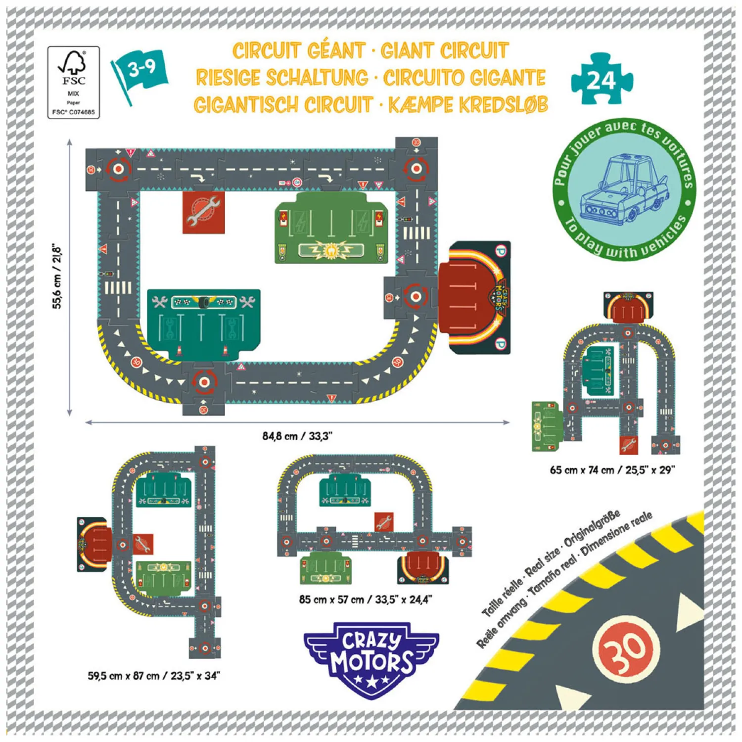 Djeco Stadcircuit Vloerpuzzel, 24st. Hot
