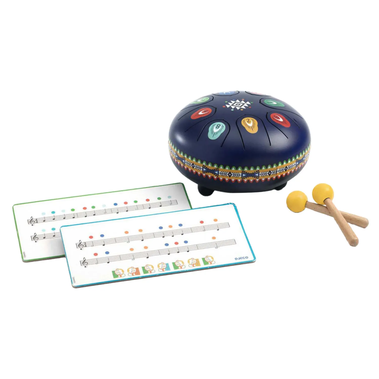 Stalen Trommel met 8 Muzieknoten>Djeco Online