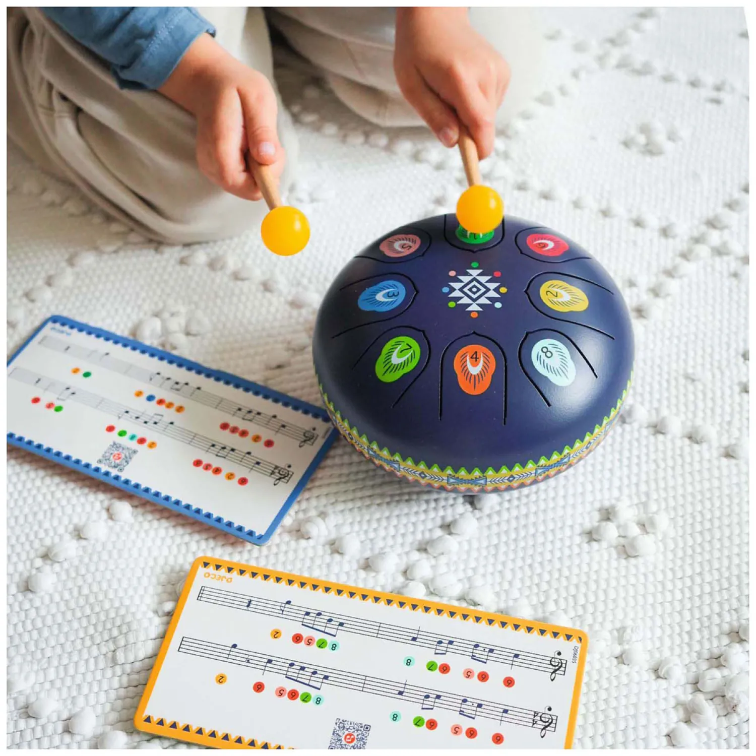 Stalen Trommel met 8 Muzieknoten>Djeco Online