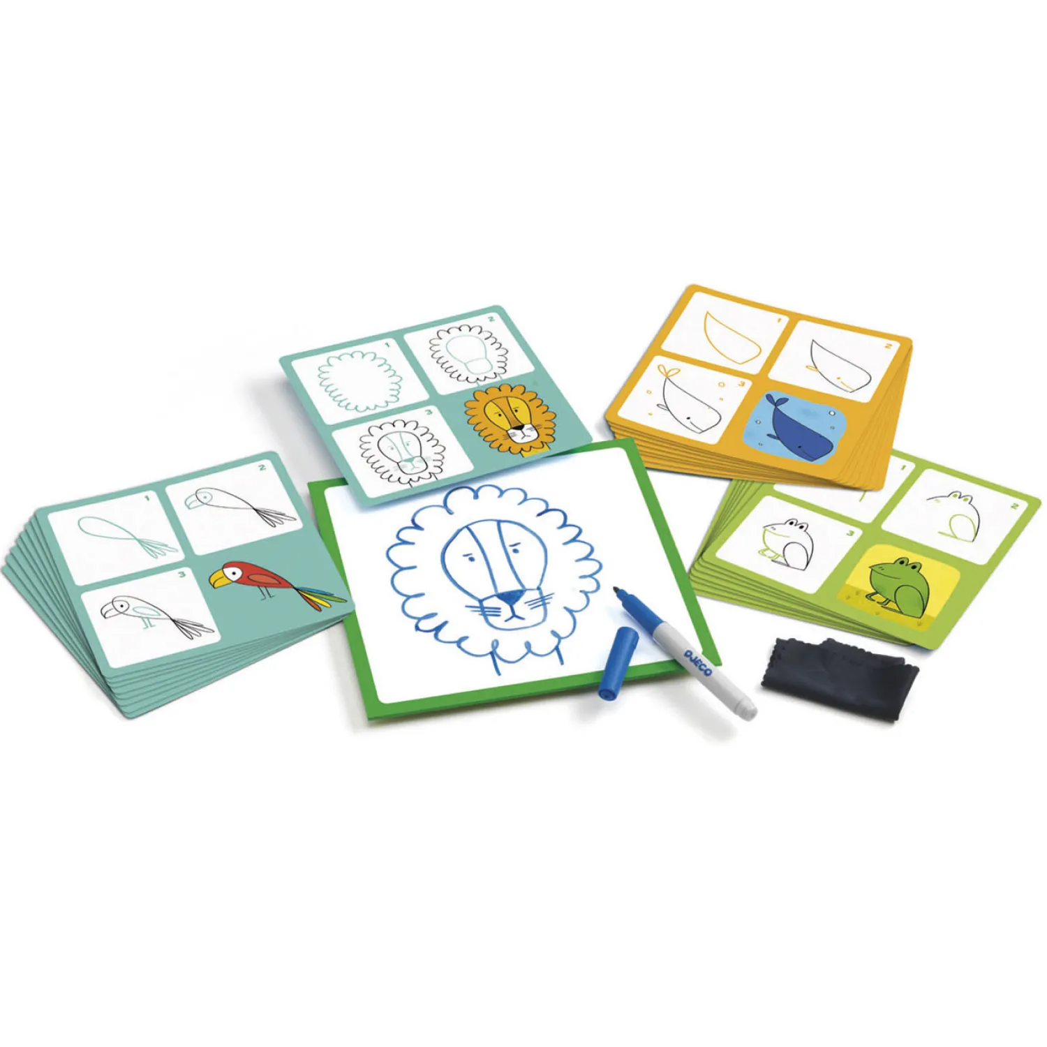 Stap voor Stap Tekenen Dieren - Oranje-Djeco Outlet