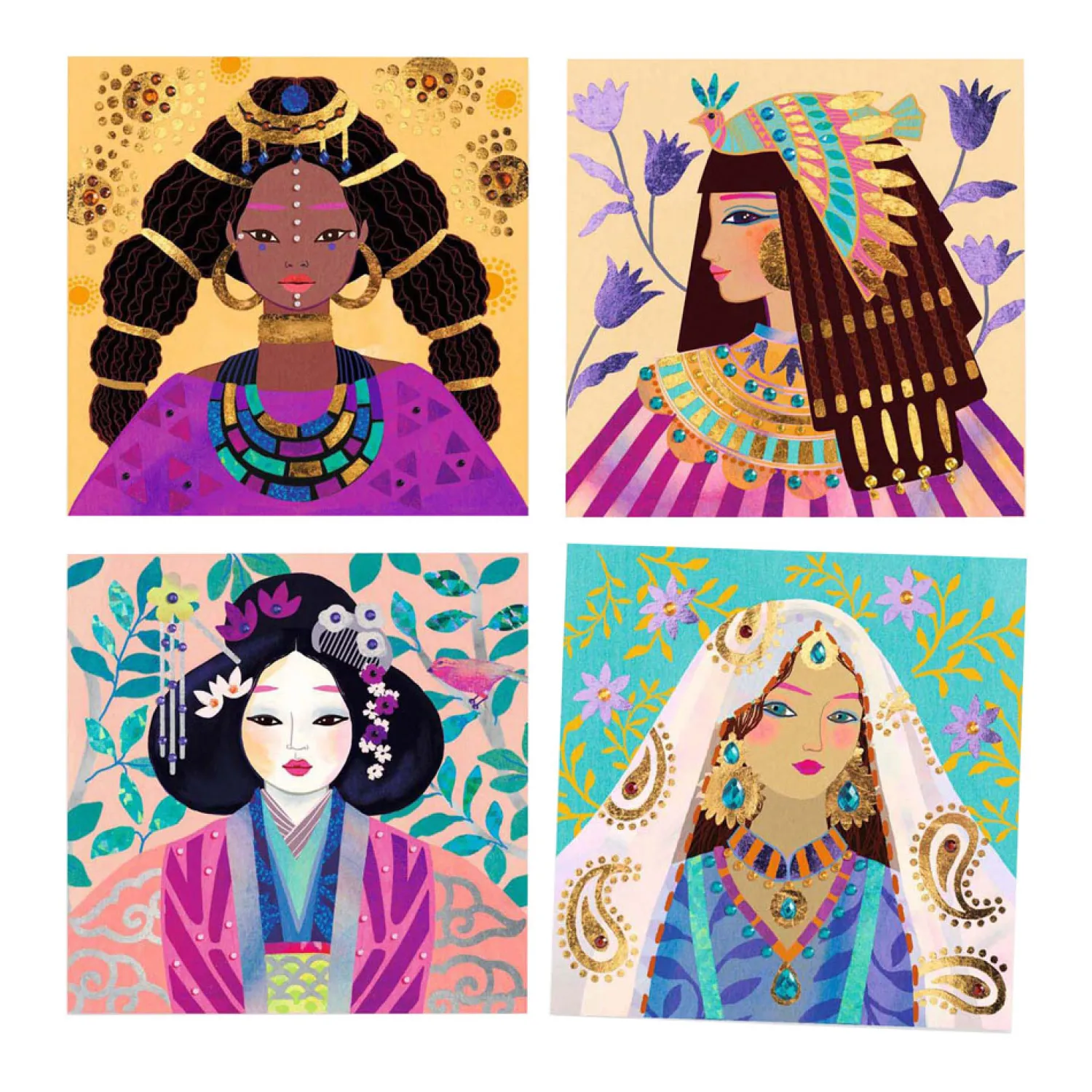 Stickeren op Nummer met Metallicfolie en Diamantjes>Djeco Best