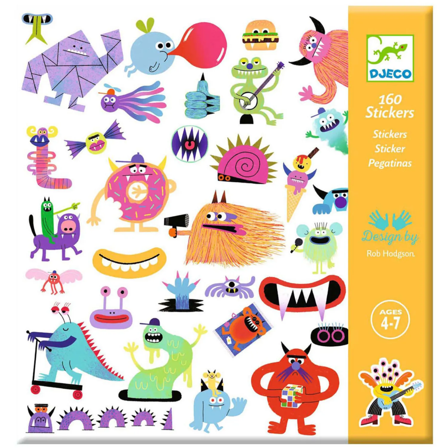 Djeco Stickers Monsters - 160 Stickers New