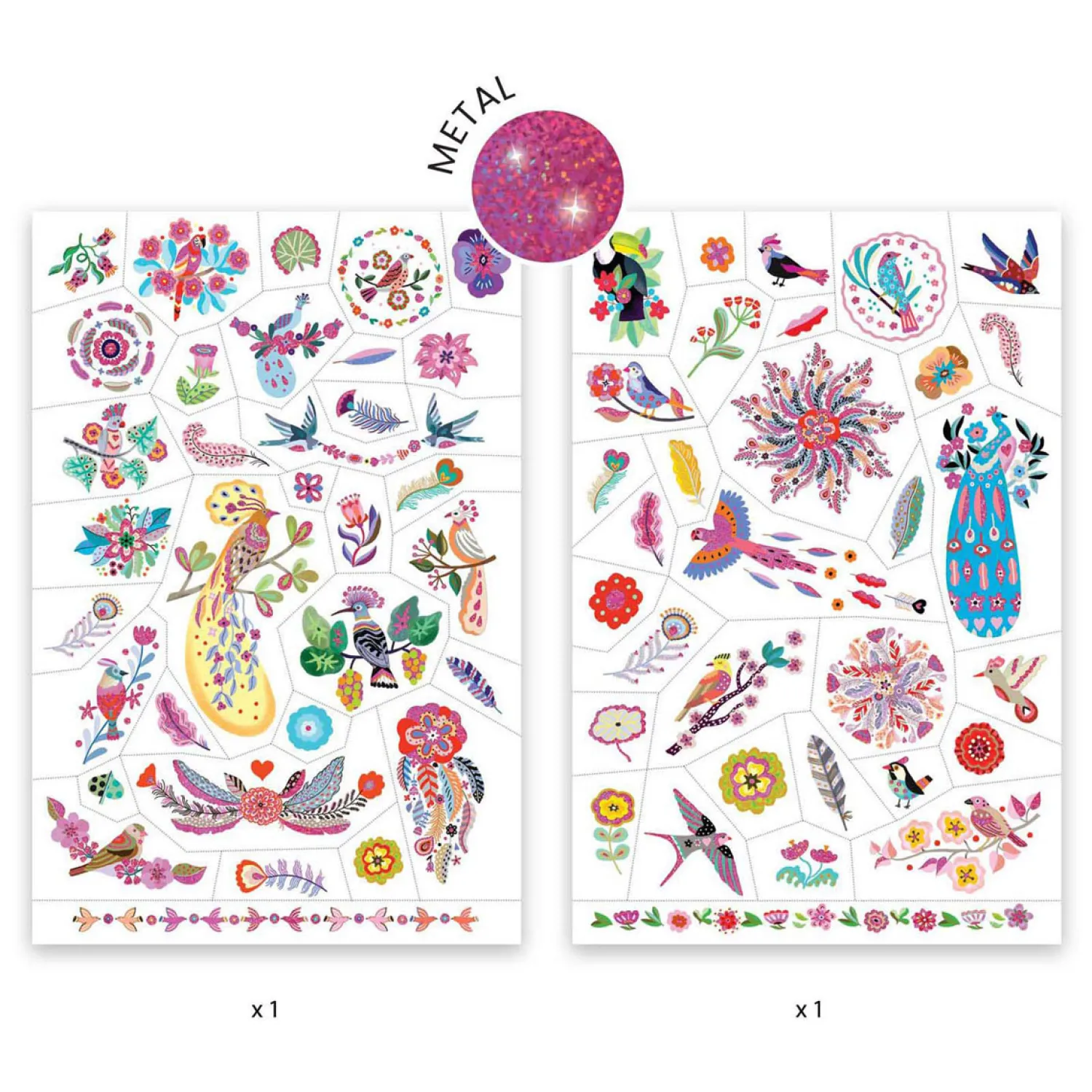 Tattoos - Metallic Vogels-Djeco Outlet