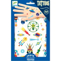 Tattoos - Ruimte Glow in the Dark-Djeco Hot