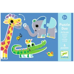 Wilde Dieren Duo Puzzel, 6 puzzels-Djeco Clearance