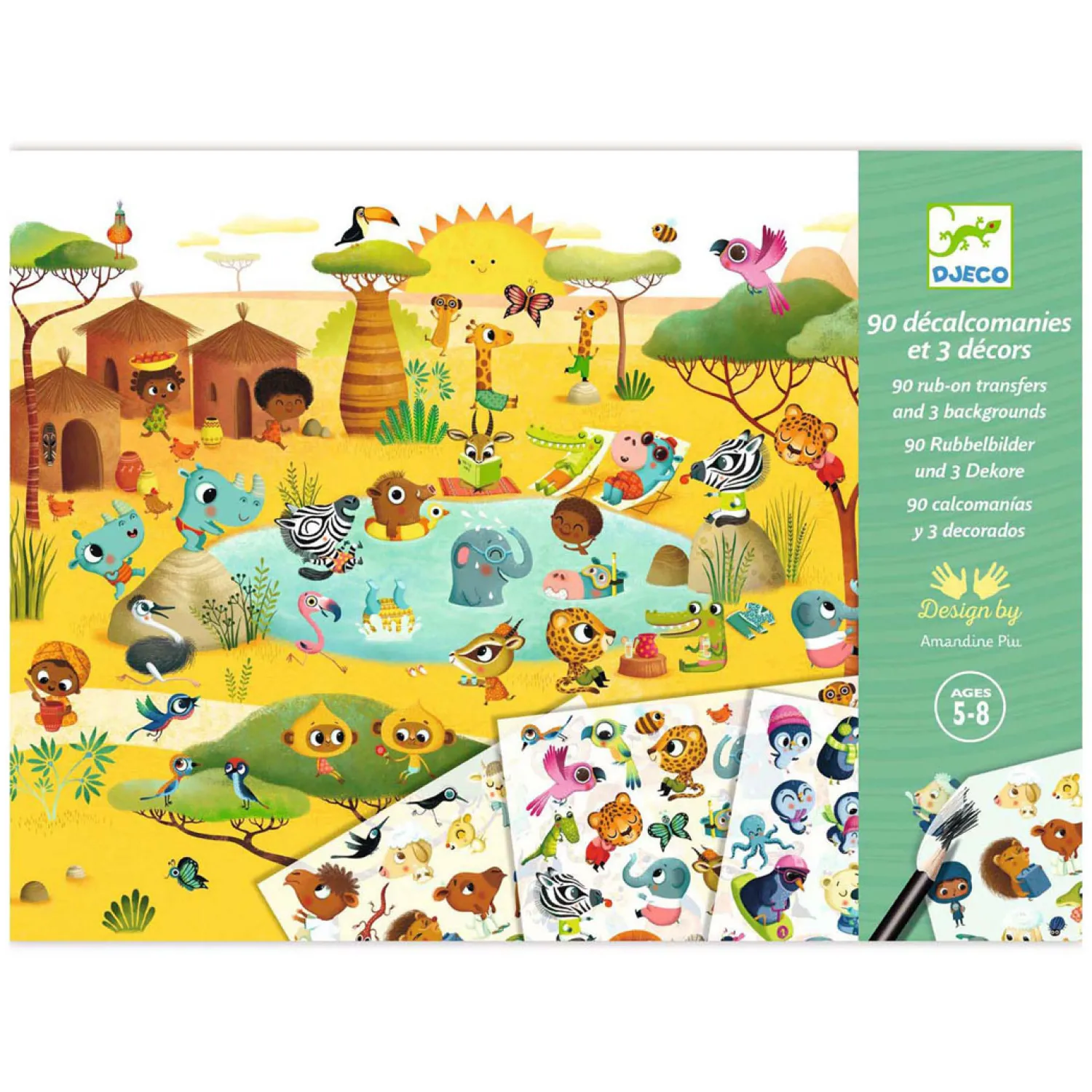 Djeco Wrijfplaatjes Noordpool en Savanne - 93dlg. Outlet