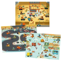 Wrijfstickers met Achtergronden - Voertuigen>Djeco Discount