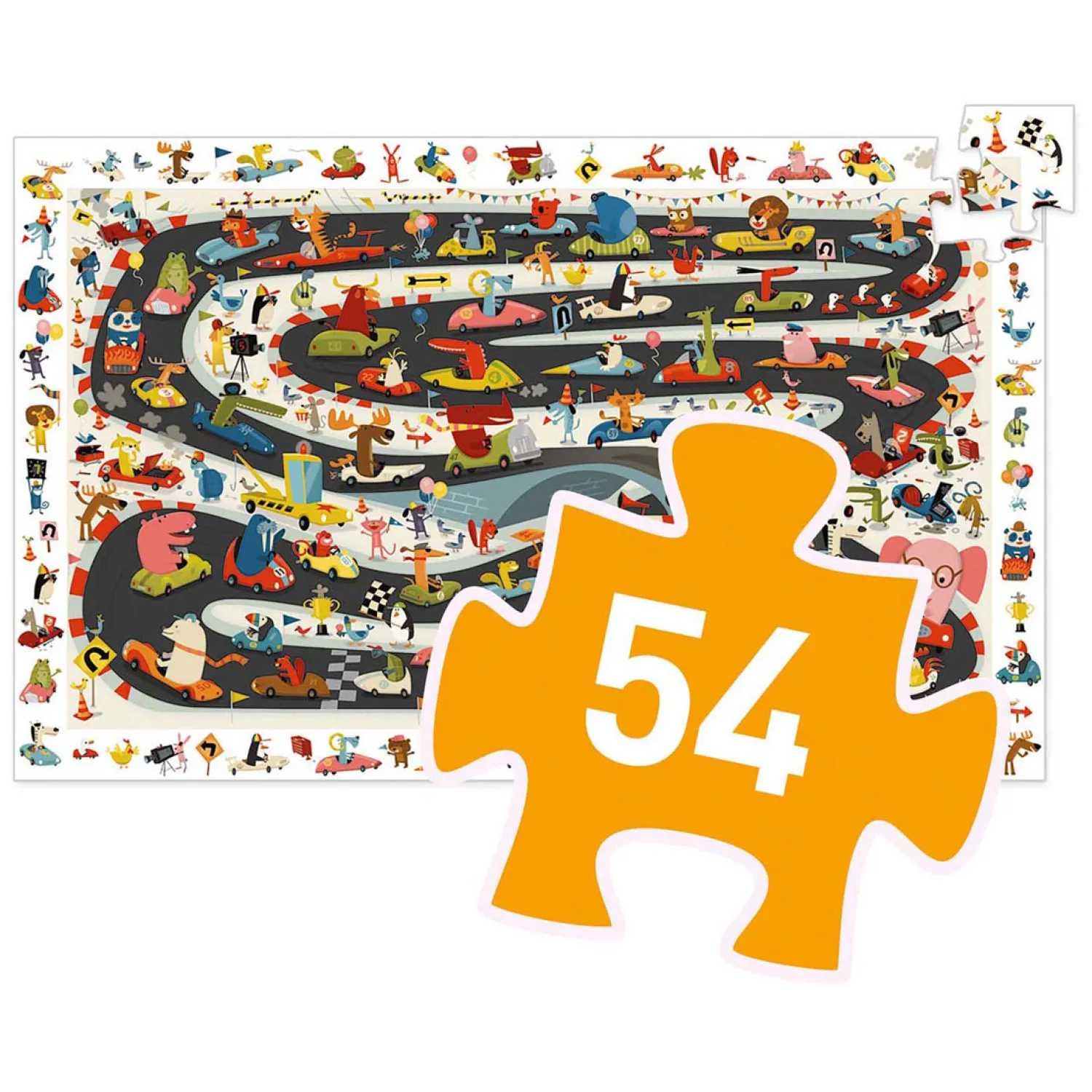 Djeco Zoekpuzzel Autosport - 54st. Discount