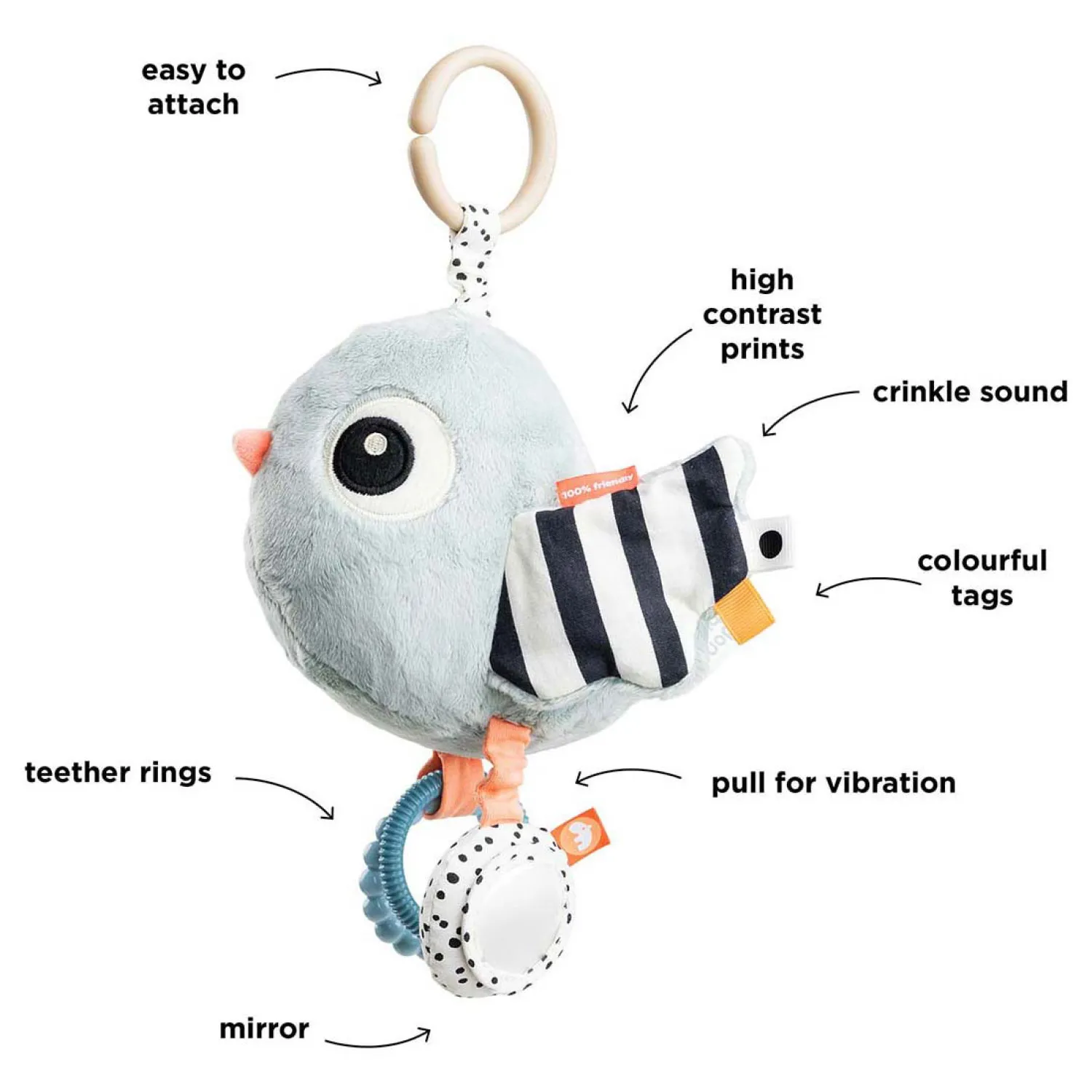 Activiteiten Sensorisch Speelgoed Birdee Blauw>Done by Deer Best