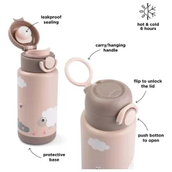 Geïsoleerde Drinkfles Tiny Farm - Roze-Done by Deer New