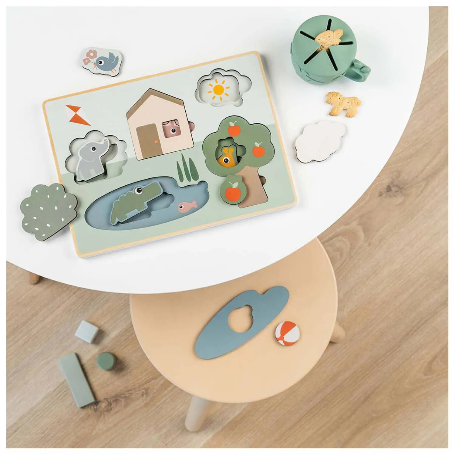 Houten Laagjespuzzel, 10st.-Done by Deer Best