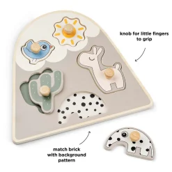 Houten Noppenpuzzel Lalee Beige, 5st.>Done by Deer Clearance