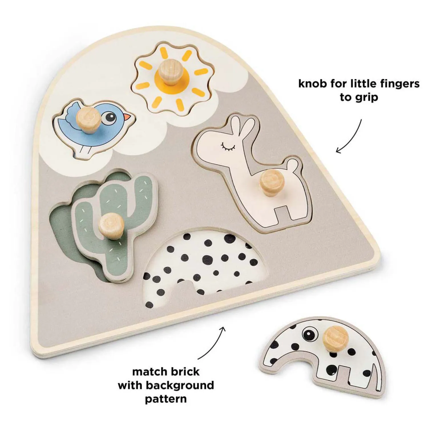 Houten Noppenpuzzel Lalee Beige, 5st.>Done by Deer Clearance