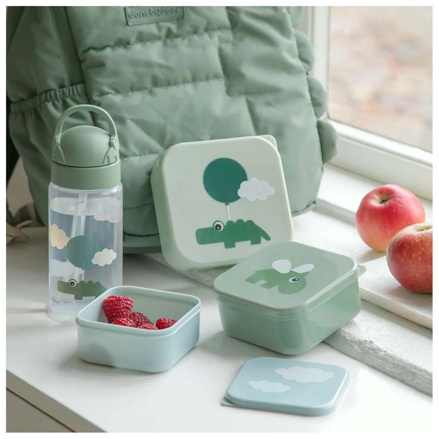 Snackbox Blije Wolken Groen, 3st.>Done by Deer Clearance