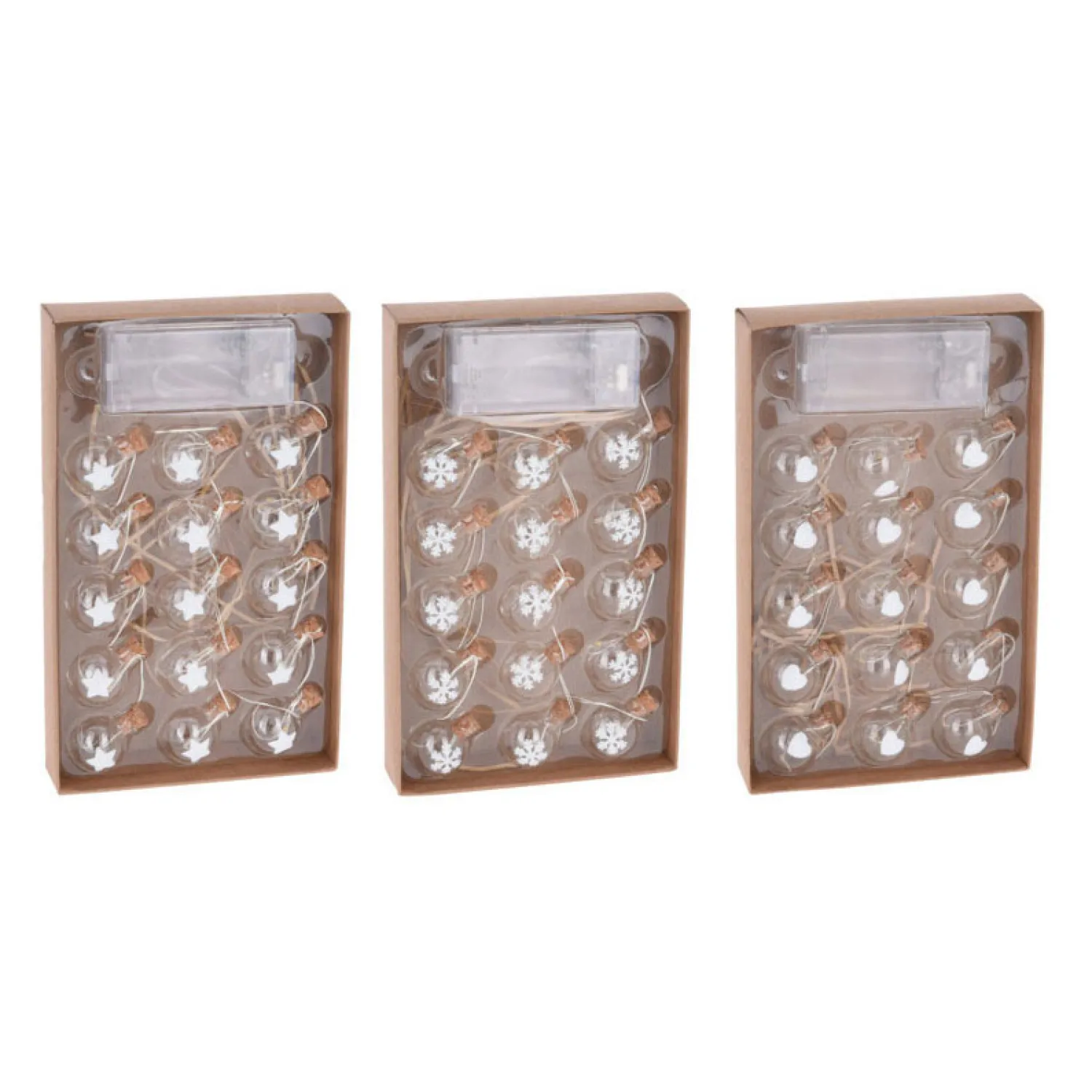 Draadslinger met 15 Kerstballetjes Led Warm White