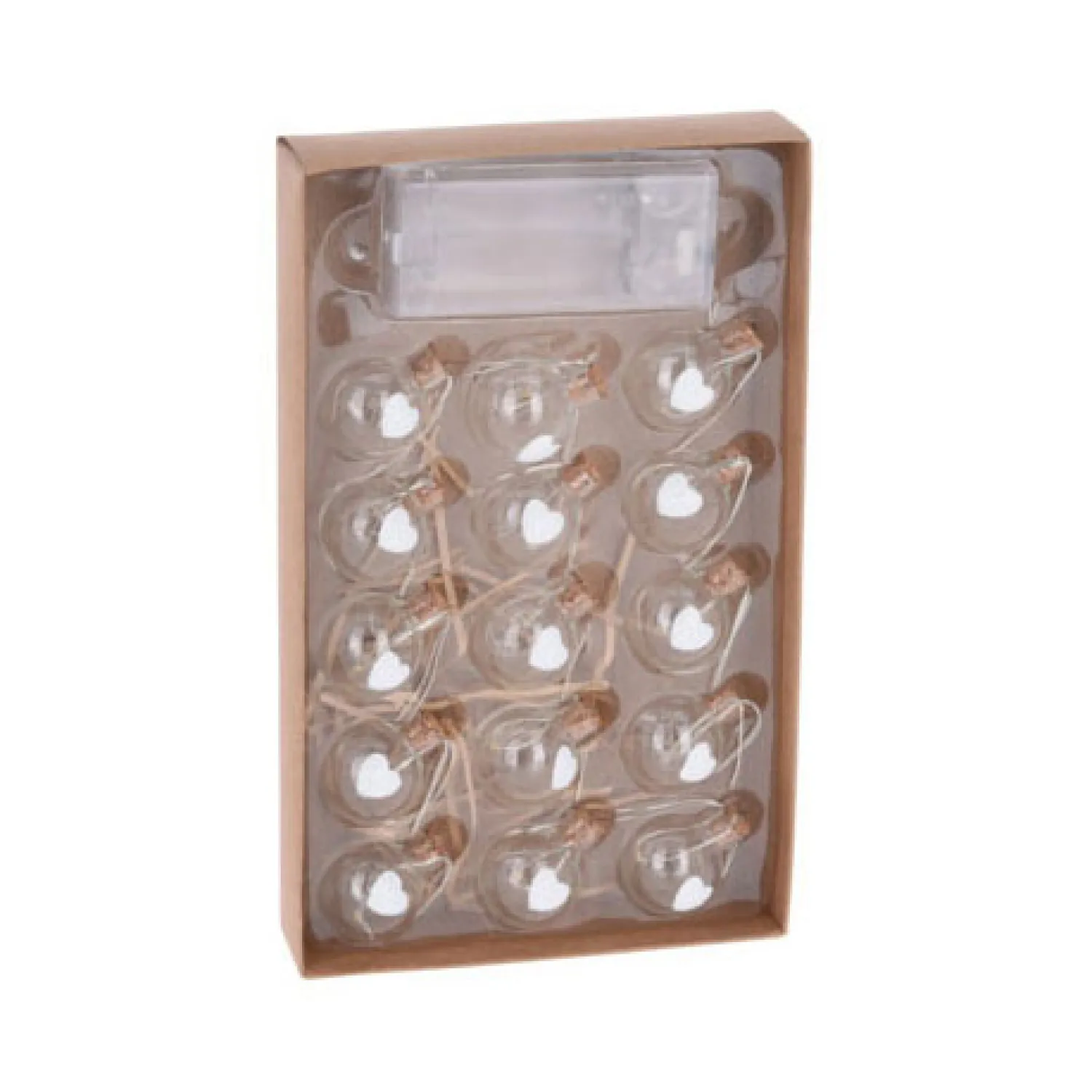 Draadslinger met 15 Kerstballetjes Led Warm White