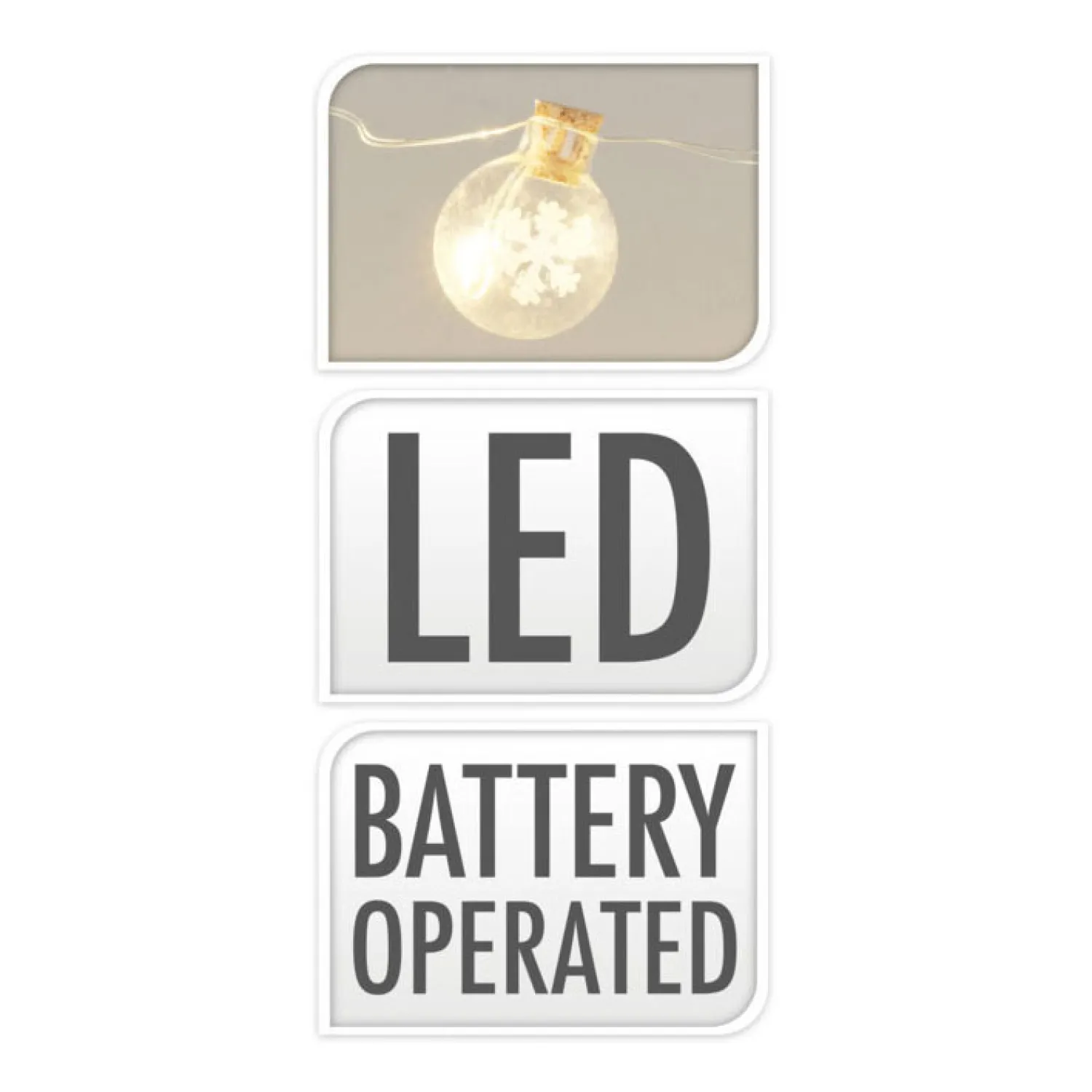 Draadslinger met 15 Kerstballetjes Led Warm White