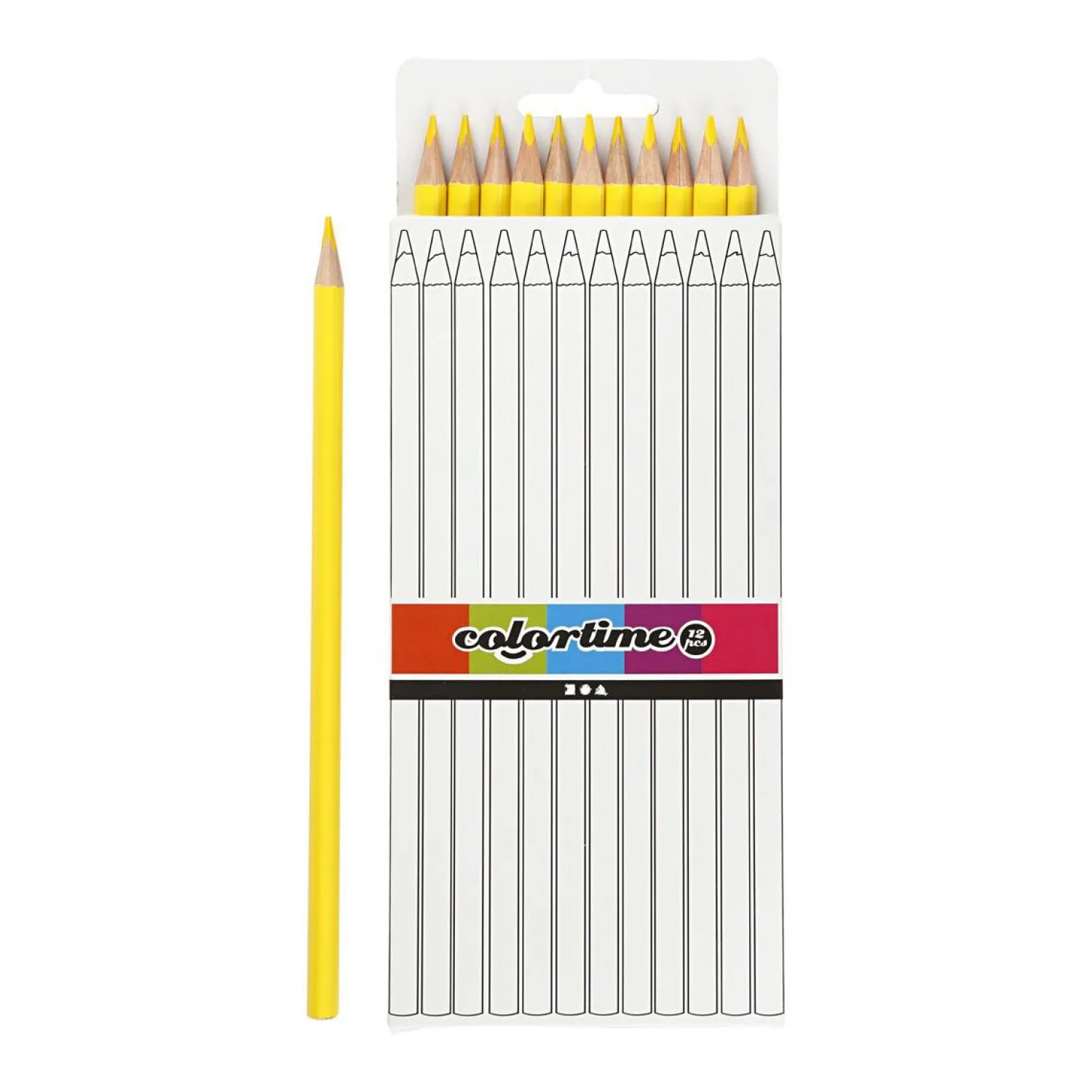 Creativ Company Driehoekige Kleurpotloden - Geel, 12st. Sale