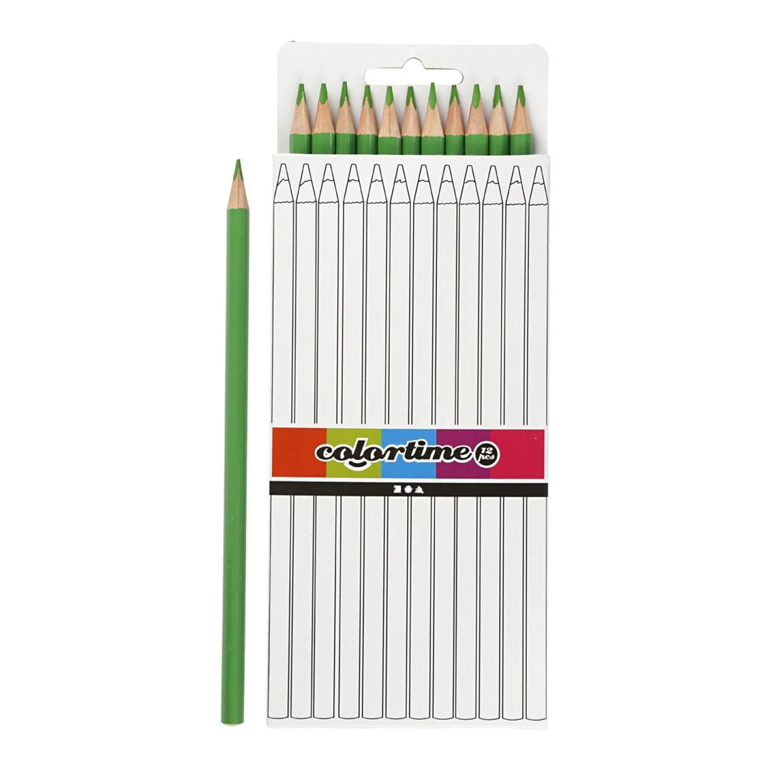 Driehoekige Kleurpotloden - Lichtgroen, 12st.-Creativ Company Sale