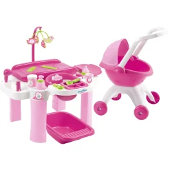 Ecoffier Verzorgingsset met Poppenwagen-Ecoiffier Discount