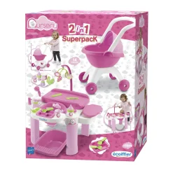 Ecoffier Verzorgingsset met Poppenwagen-Ecoiffier Discount