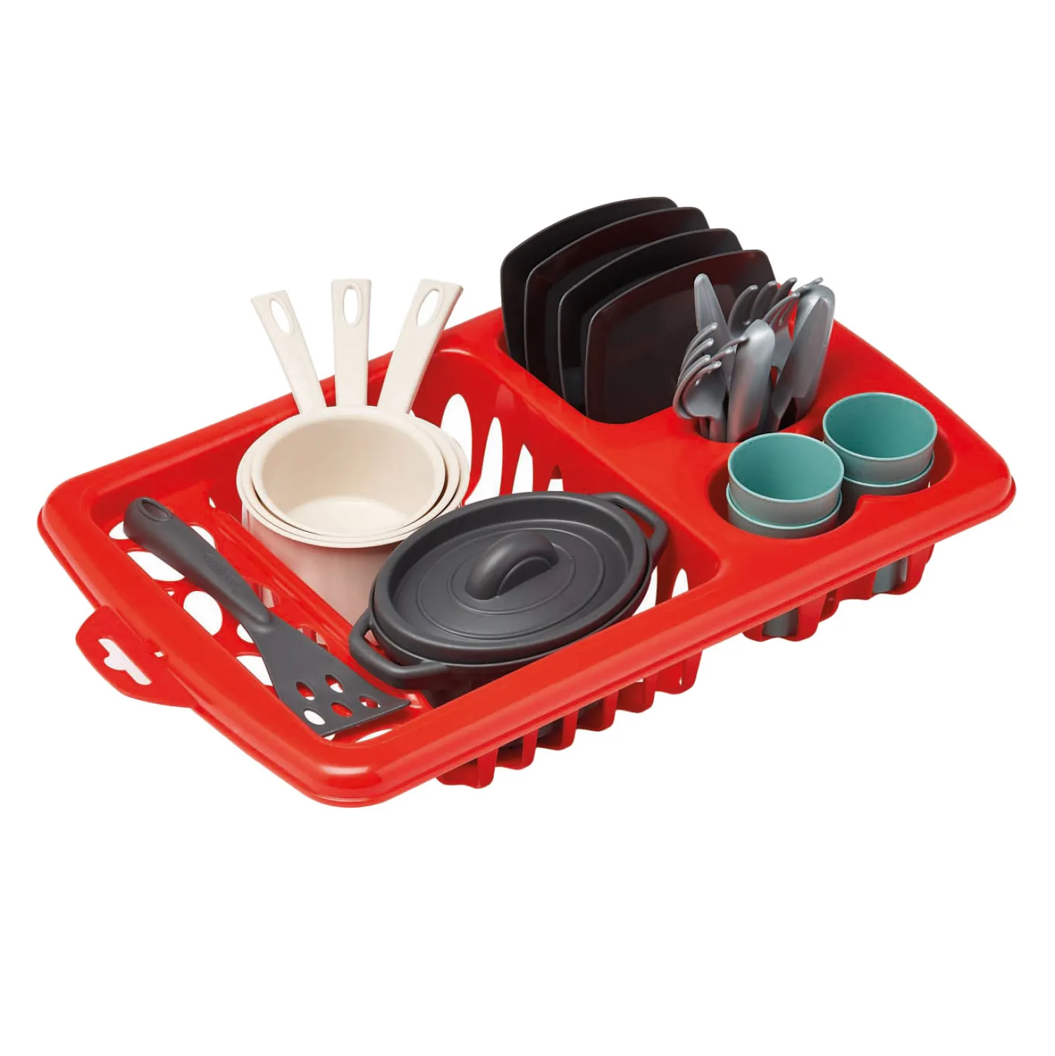 100% Chef Afwas Droogrek met Eetset, 23dlg.-Ecoiffier Best