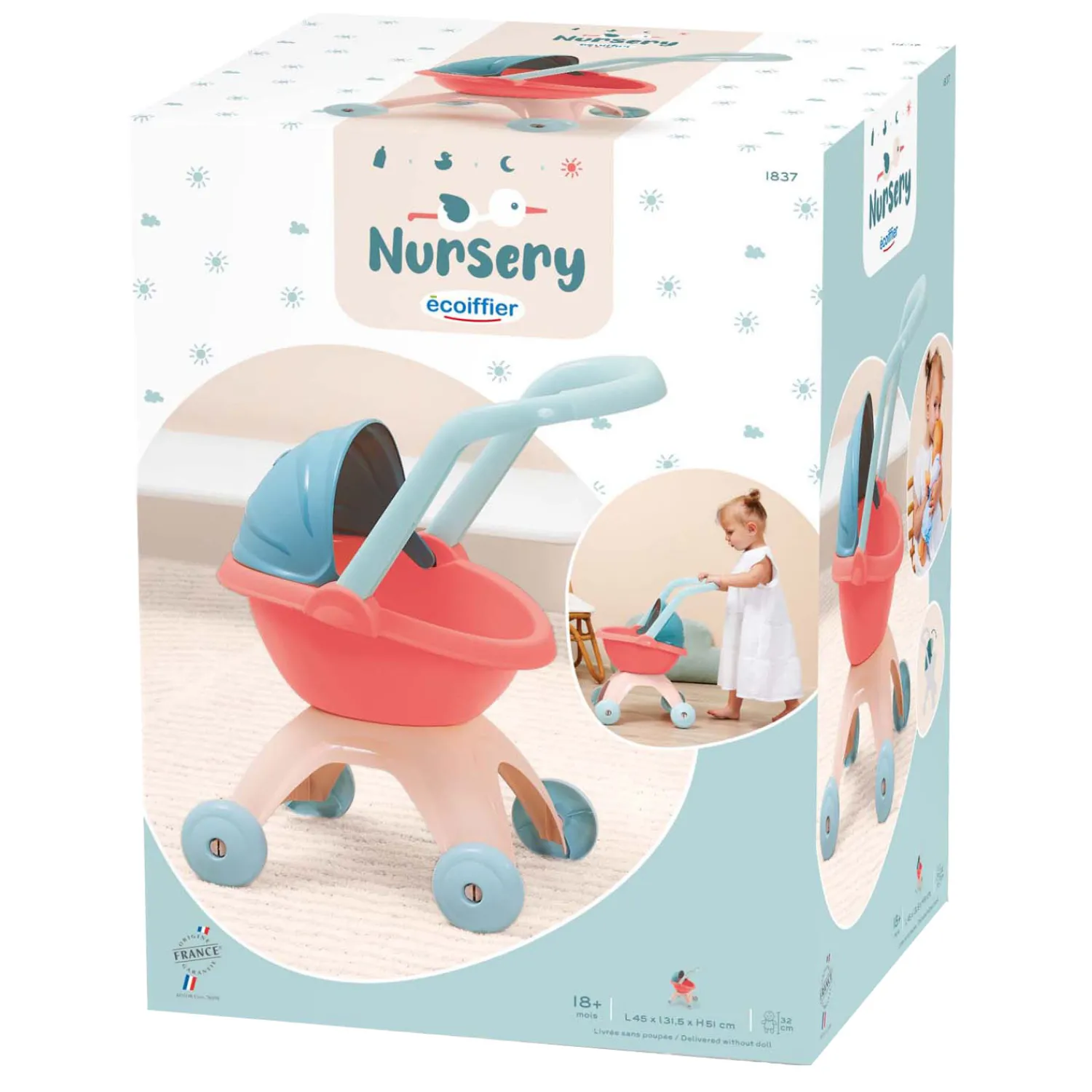 Nursery Poppenwagen Pastel>Ecoiffier Clearance