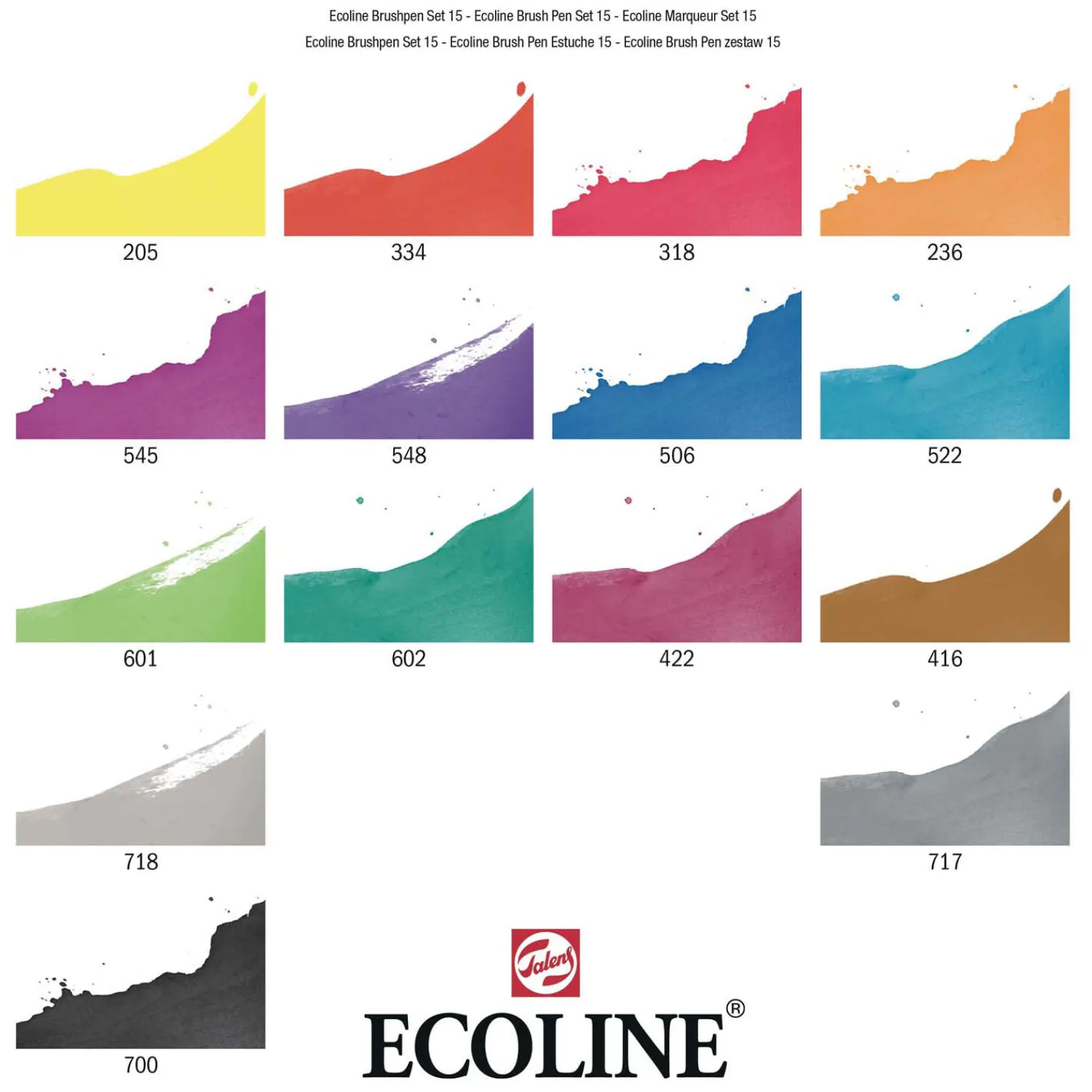 Ecoline Brush Pen Set, 15 Kleuren-Bruynzeel Sale