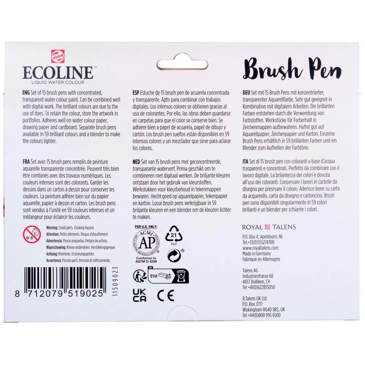 Ecoline Brush Pen Set, 15 Kleuren-Bruynzeel Sale