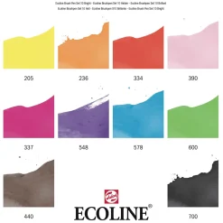 Bruynzeel Ecoline Brush Pen Set Helder, 10 Kleuren Clearance