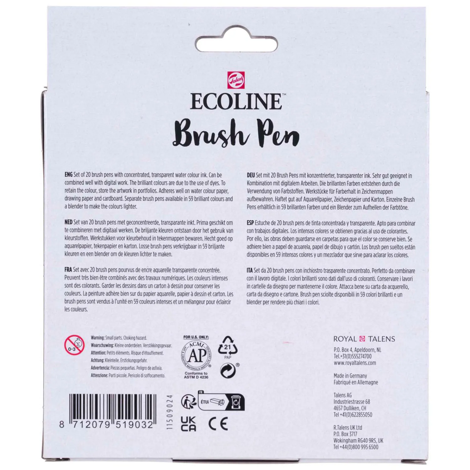 Ecoline Brush Pen Set Landschappen, 20 Kleuren>Bruynzeel Discount