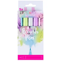 Ecoline Brush Pen set Pastel, 5 Kleuren-Bruynzeel Outlet