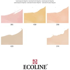 Ecoline Brush Pen set Portret, 5 Kleuren-Bruynzeel Hot