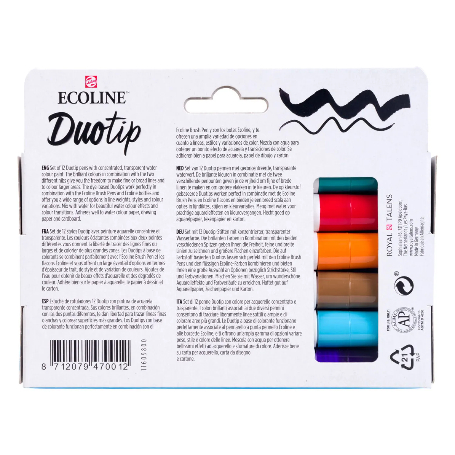 Ecoline Duotip Markers Basisset, 12dlg.-Talens Online