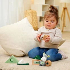 Eichhorn Baby Hipp Houten Geluidsblokken met Ezel Knuffeltje Clearance