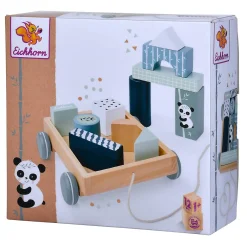 Houten Blokkenwagen Panda>Eichhorn Clearance
