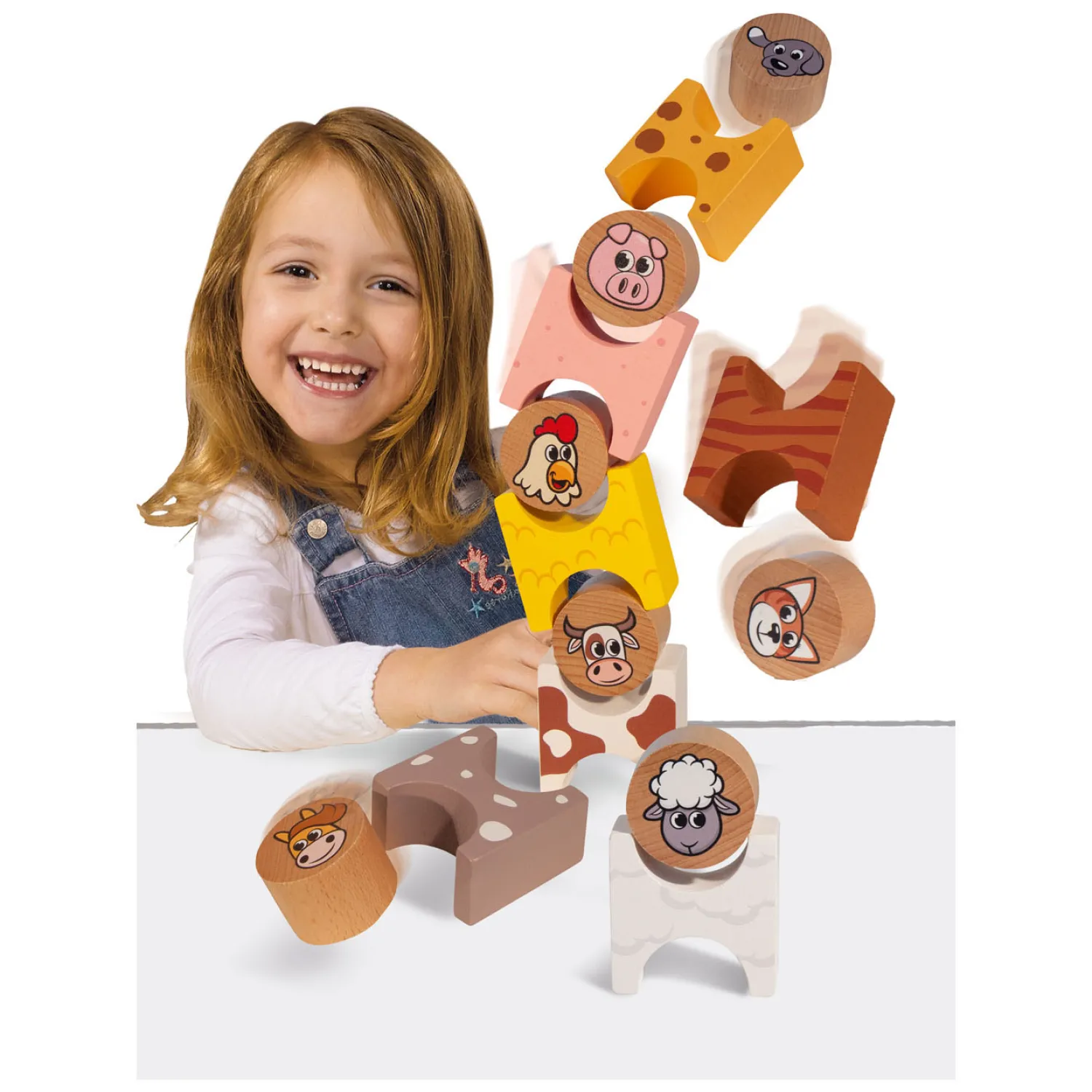 Houten Stapelspel Boerderijdieren, 14dlg.>Eichhorn Outlet