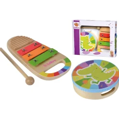 Houten Trommel en Xylofoon Muziekset, 3dlg.>Eichhorn Online