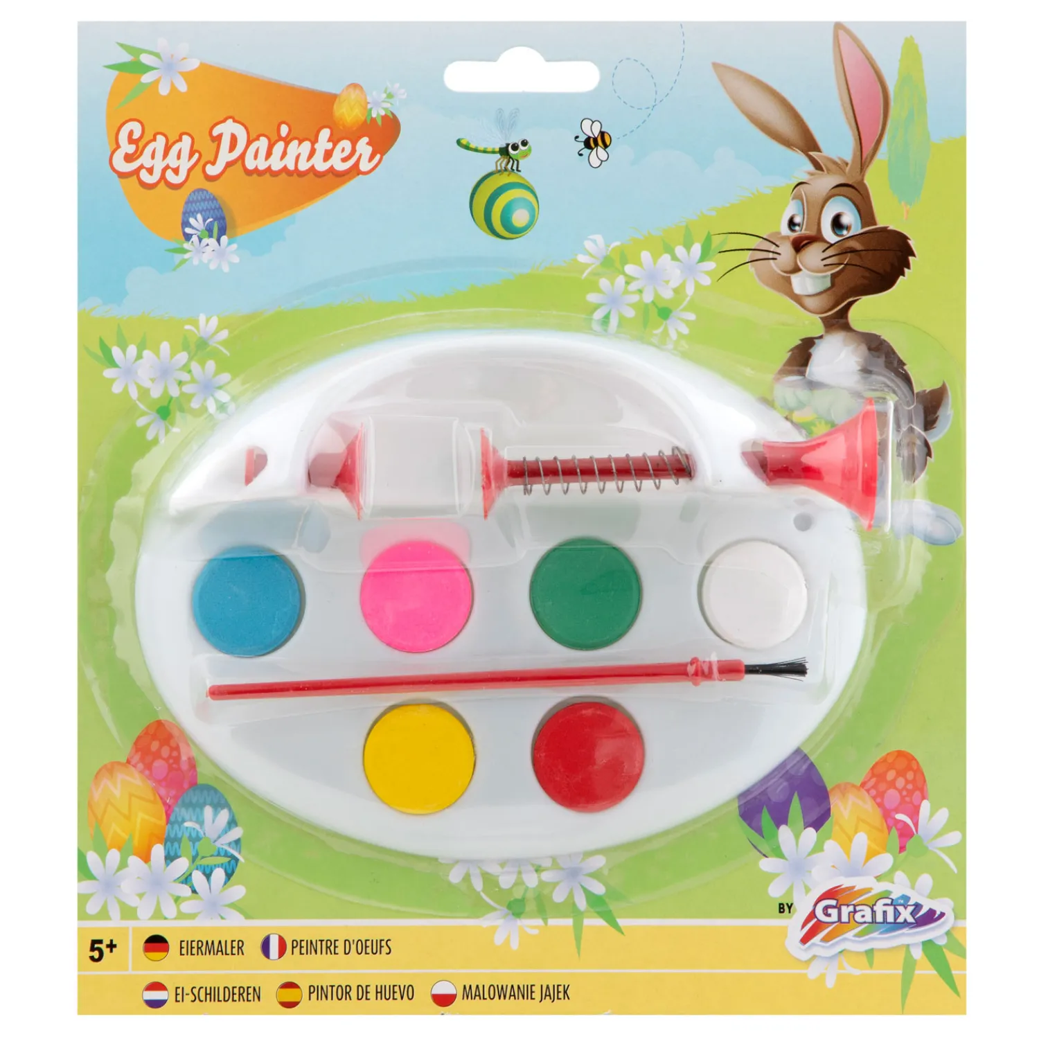 Grafix Eierverfmolen met Verf en Penseel Hot