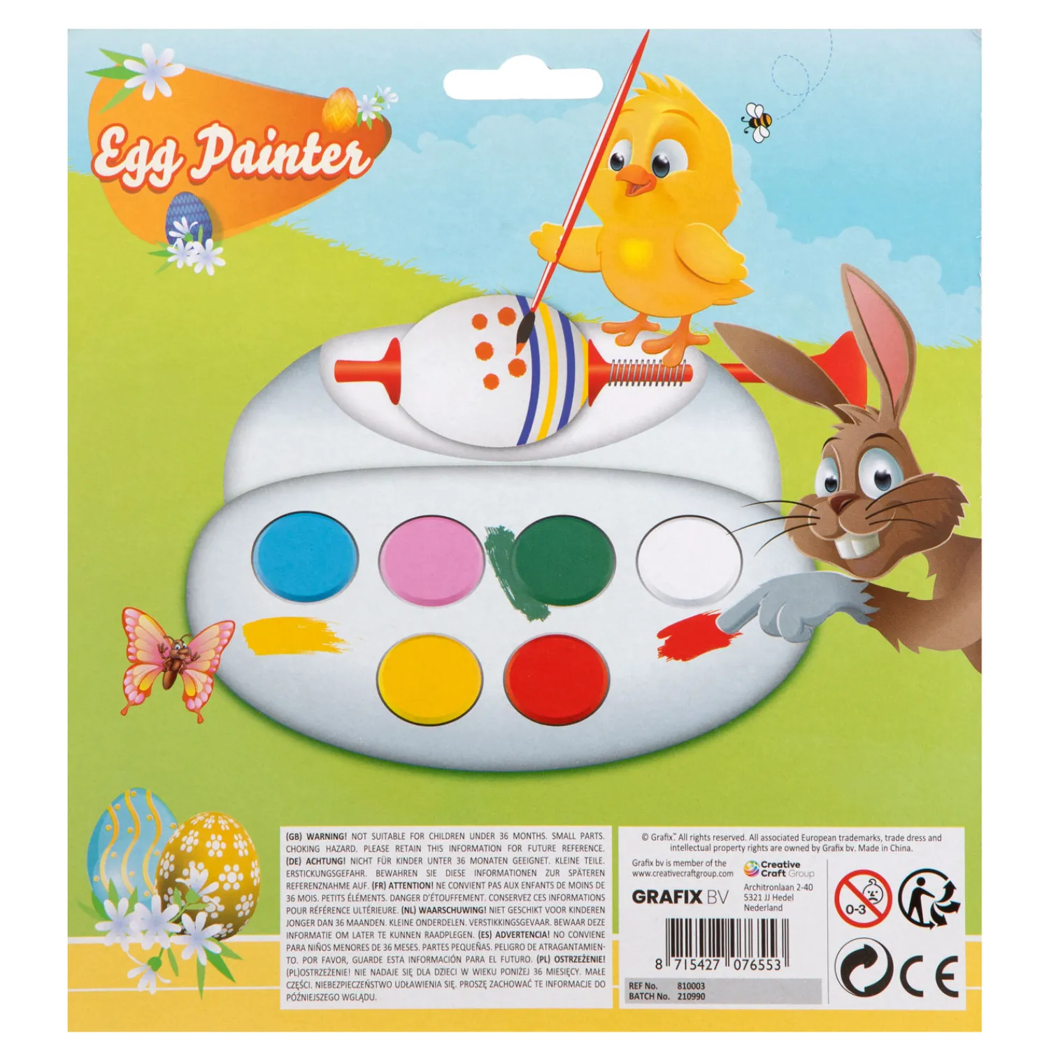 Grafix Eierverfmolen met Verf en Penseel Hot