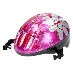 Fietshelm, maat 50-54 - D- Roze/Zilver Bloem-Johntoy Hot