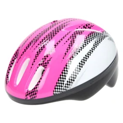 Fietshelm, maat 50-54 - Roze/ Zwarte blokjes-Johntoy Online