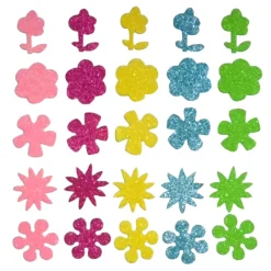 Foamstickers Bloemen Glitter, 25st.-Haza Witbaard Outlet