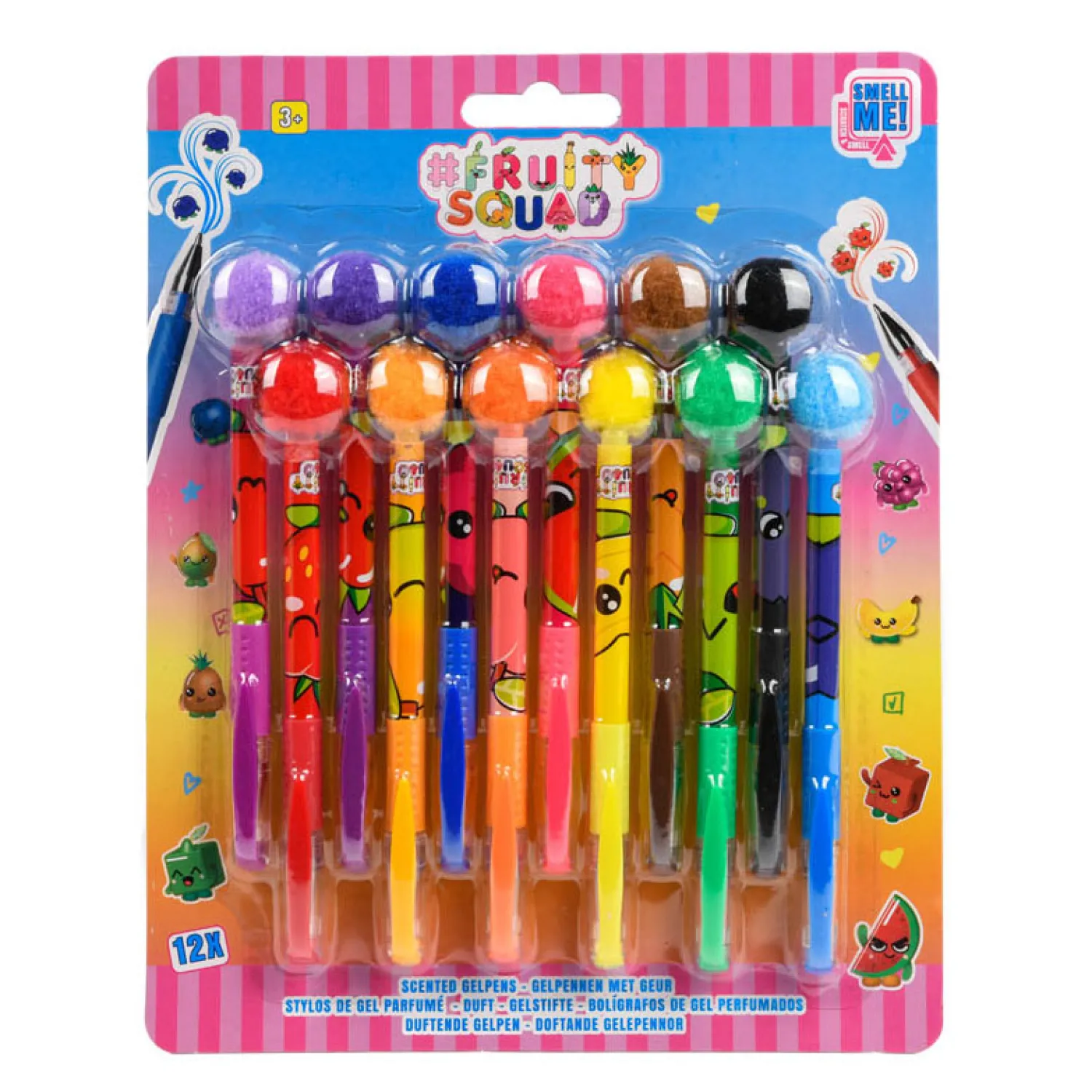 Canenco Fruity Squad PomPom Gelpennen met Geur, 12st. Sale