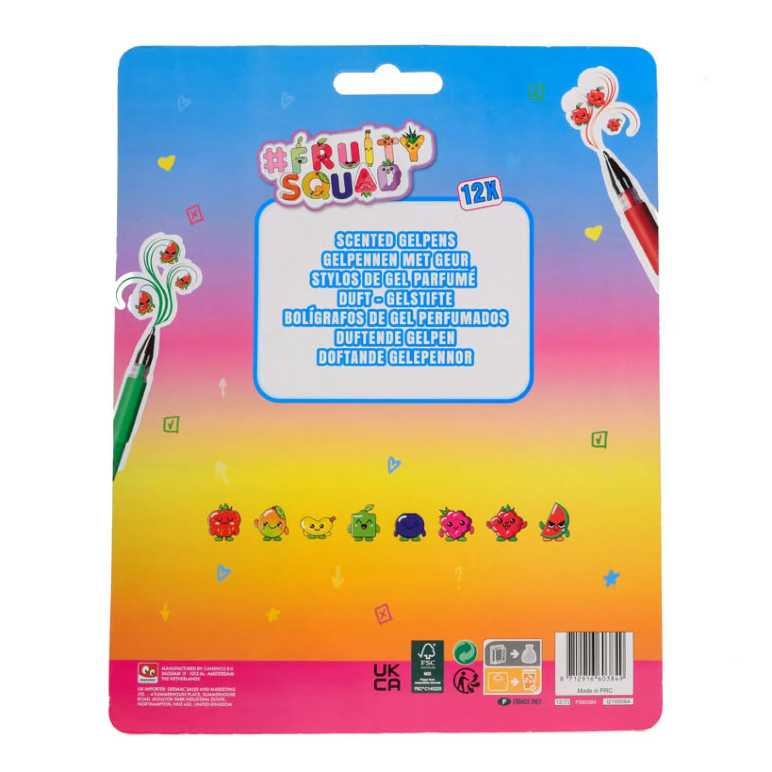 Canenco Fruity Squad PomPom Gelpennen met Geur, 12st. Sale