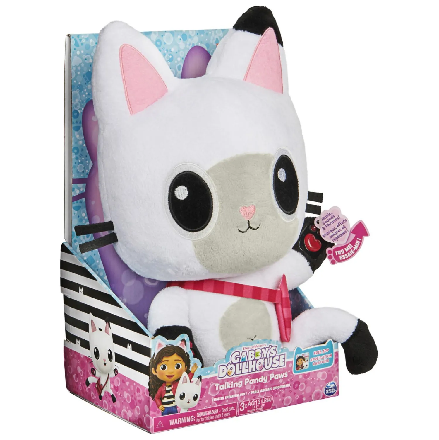 Spin Master Gabby's Poppenhuis - Pandy Poek Knuffel met Geluid, 30cm Clearance