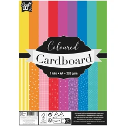 Gekleurd Karton A4 220gsm, 72st.-Creative Craft Group Outlet
