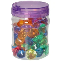 Gekleurde Transparante Speeldiamanten - 60st.- Clearance